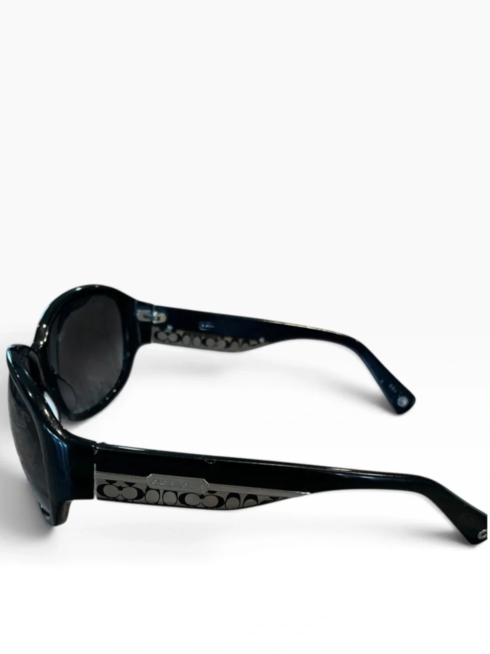 Coach Women’s Black Sunglasses With Gradient Lenses and Signature C Case